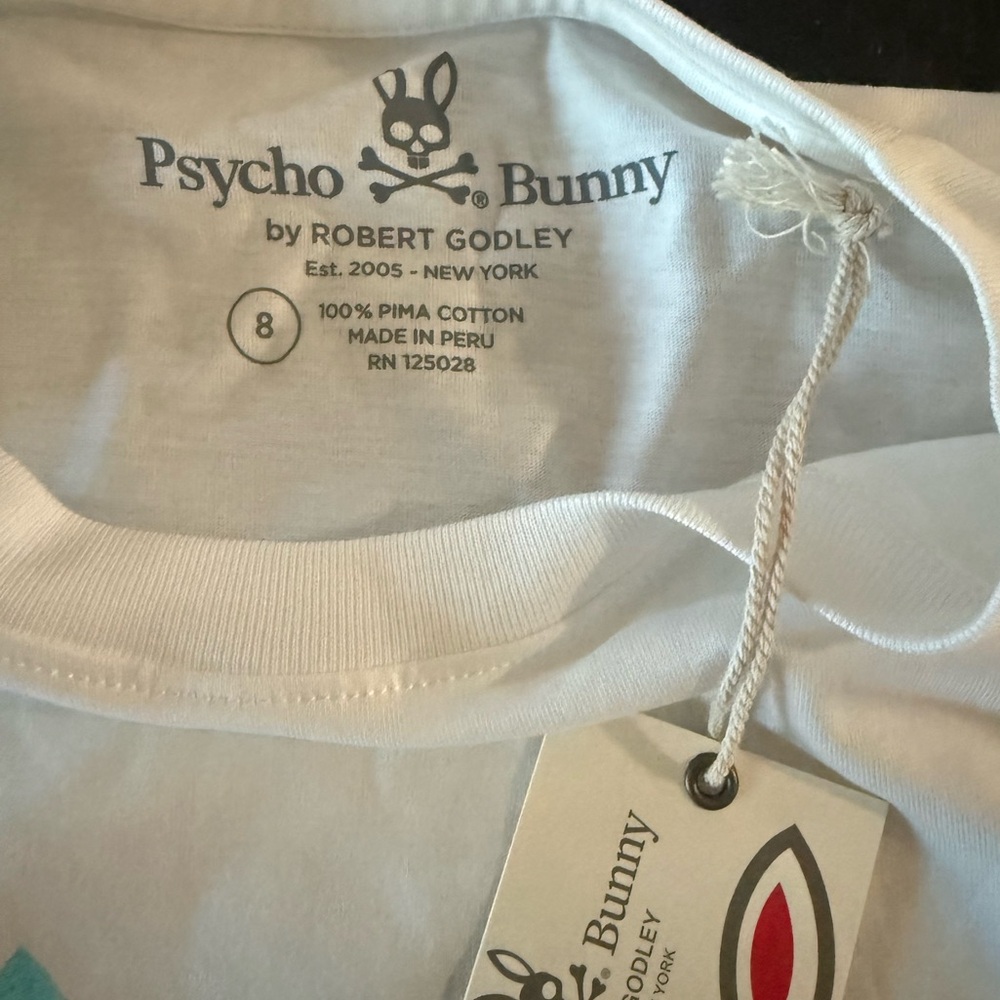 Psycho Bunny White Graphic Tee